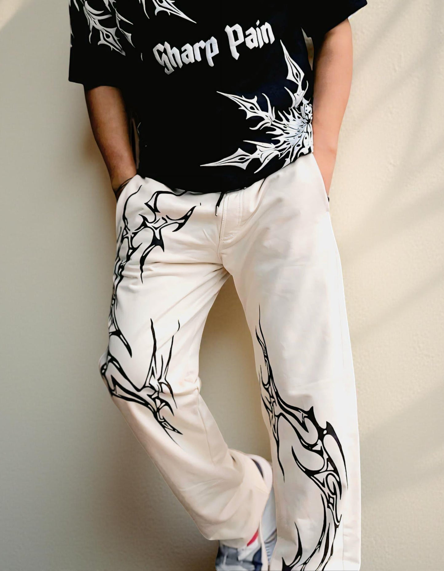 Unisex Off White Veliin Trousers