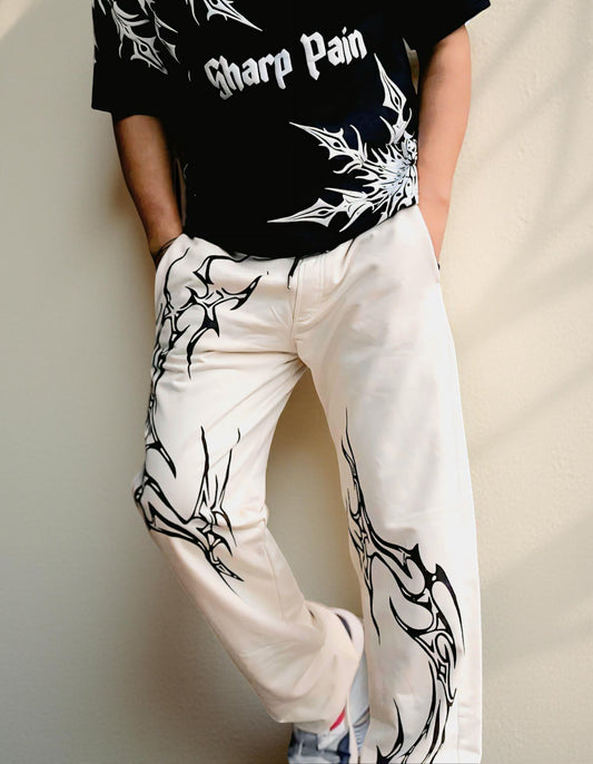 Unisex Off White Veliin Trousers